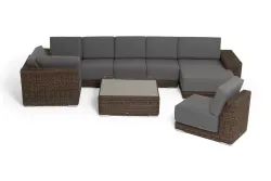 "Капри" трансформирующаяся лаунж-зона из искусственного ротанга, цвет коричневый