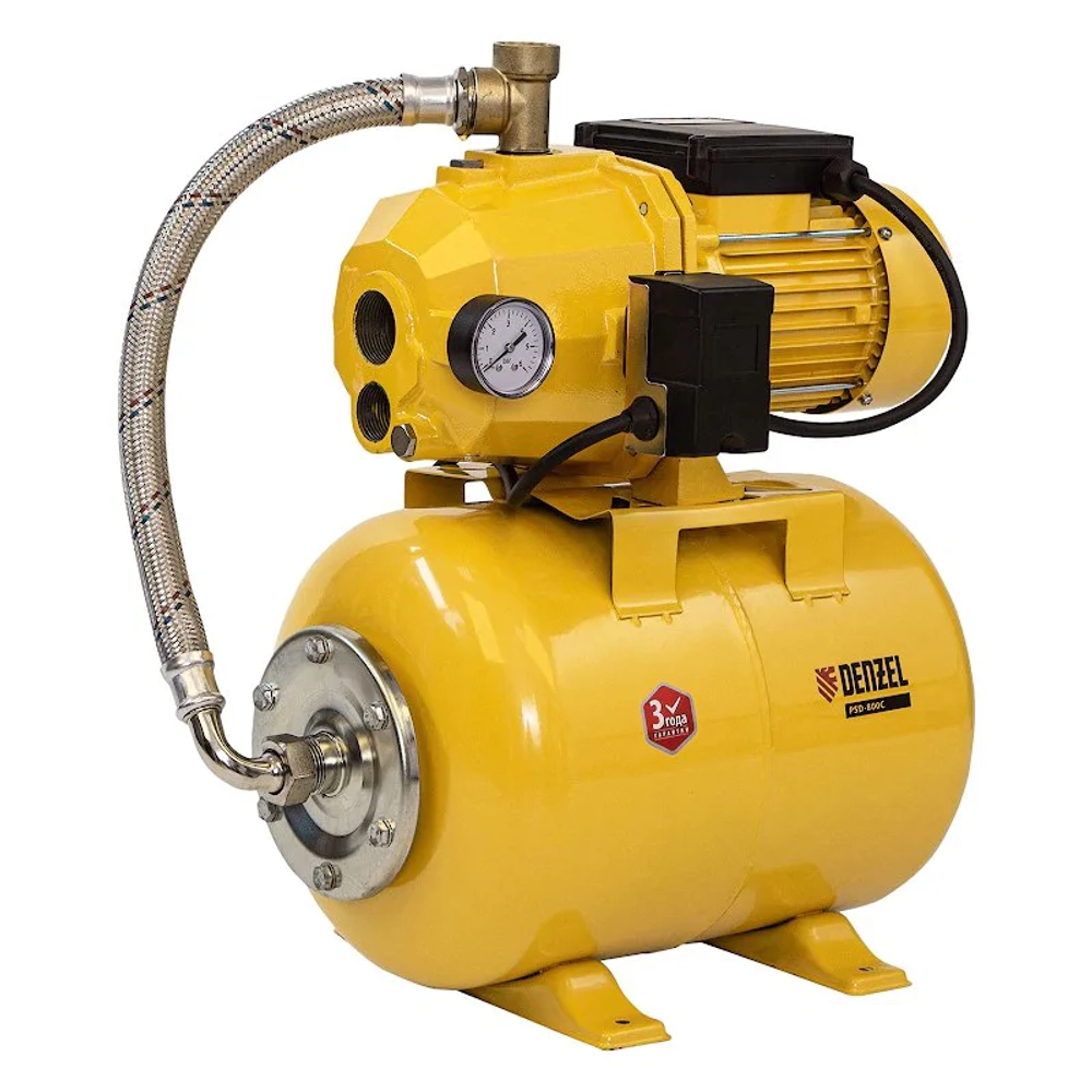 DENZEL PSD800C насосная станция 800 вт, 2400 л/ч, ресивер 24 л, всасывание 20 м, эжекторная 97212