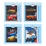 Блокнот детский Basir на замке, с ручкой, формат А6, серия "Машины", переплет 7БЦ, 15*11 см, 48 листов, ассорти