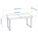 Раздвижной стол - IKEA TARSELE, 150/200х80х77 см, ТАРСЕЛЬ ИКЕА,  дубовый шпон/черный