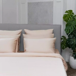 Простыня на резинке 90x200x20 Mollen пудровая