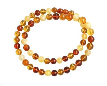 Бусы янтарный шар разноцветный (8313)