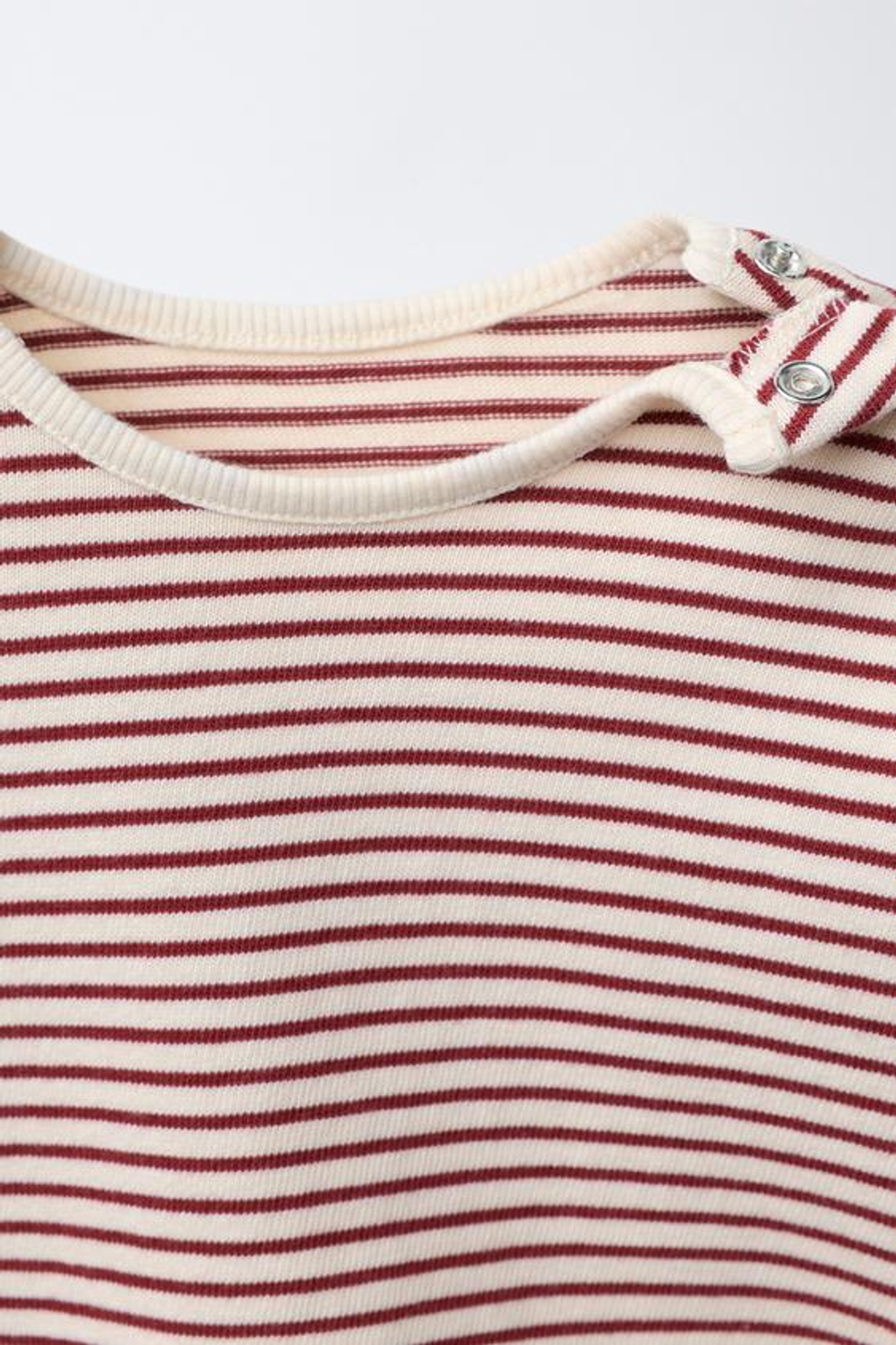 ZARA ФУТБОЛКА В ПОЛОСКУ, ЭКРЮ/КРАСНЫЙ