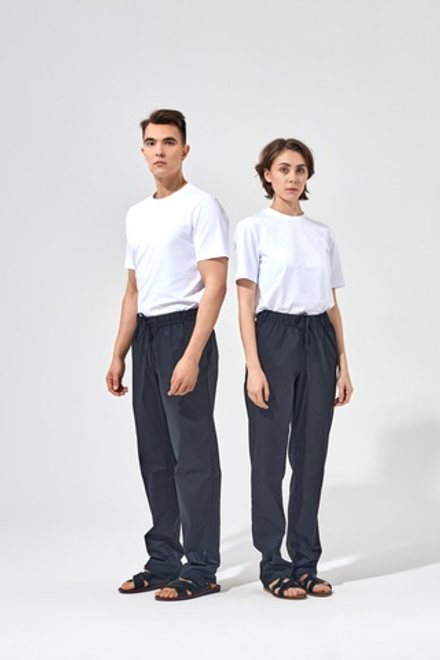 Брюки прямые со шнурком черные