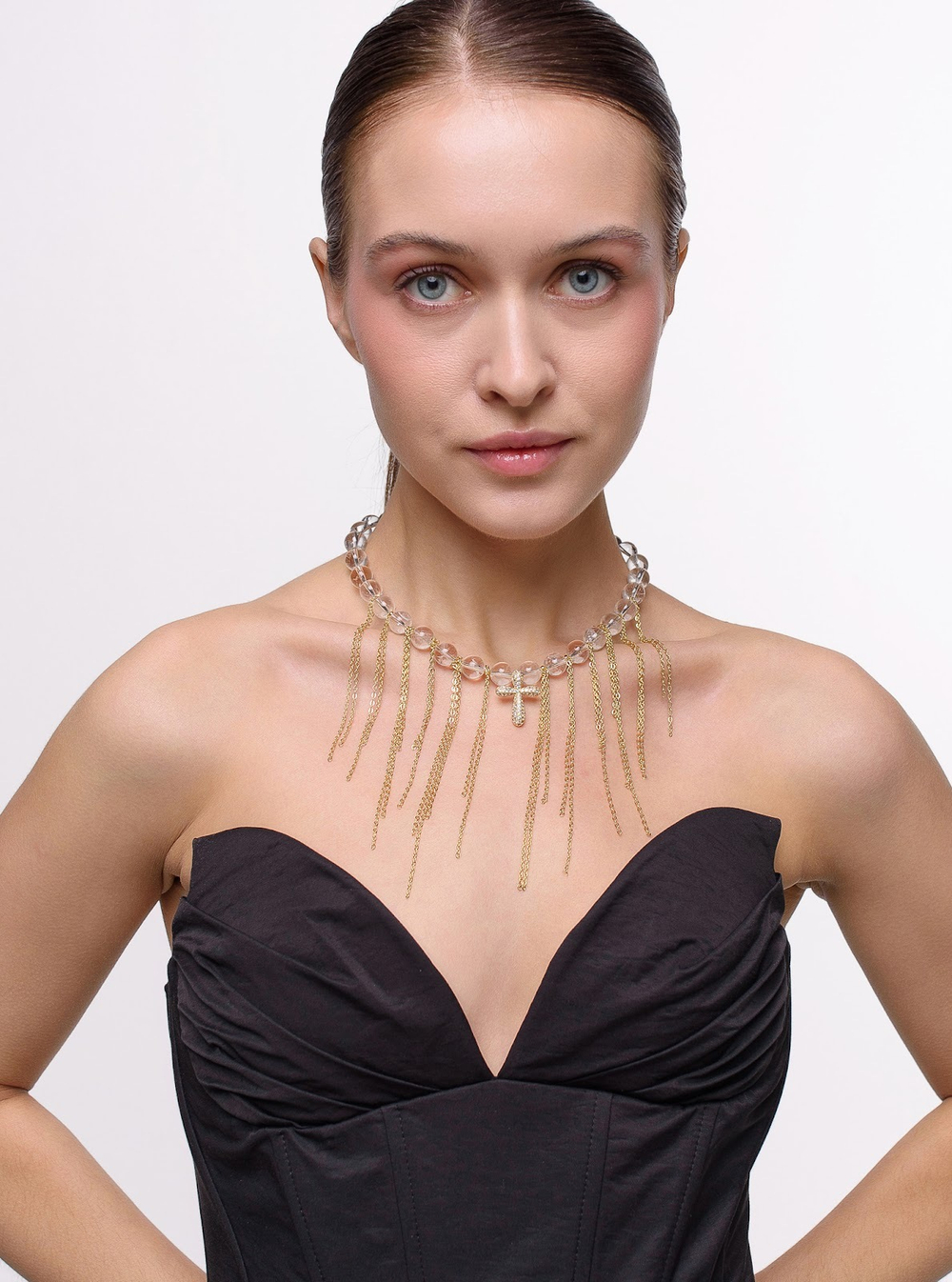 Колье "Mountain Plump Cross" Gold