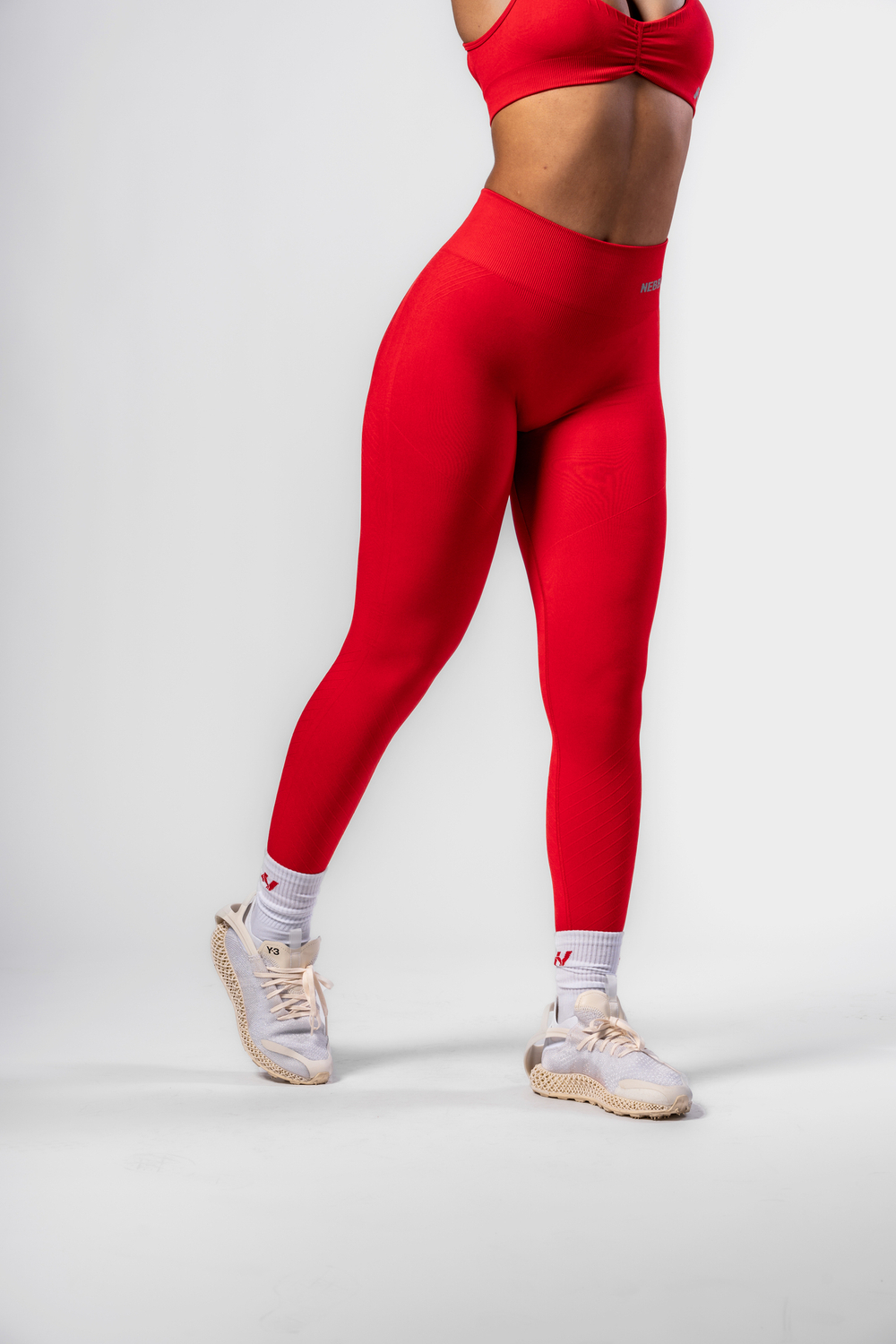Леггинсы High Waisted Push-Up Leggings TOTALLY SEAMLESS 303 Красные