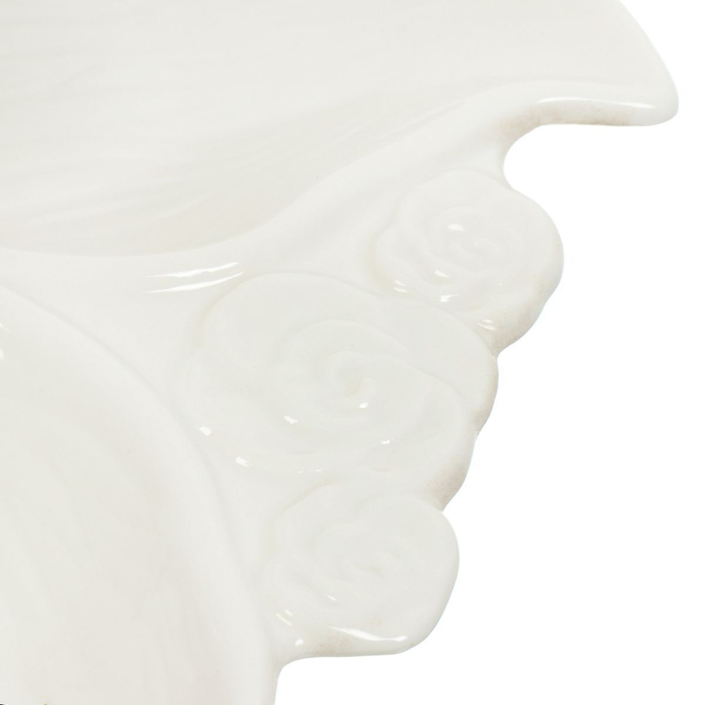 Менажница керам, 29х29х3.5 см, 5 секц, бамбуковая подст, Y4-5360