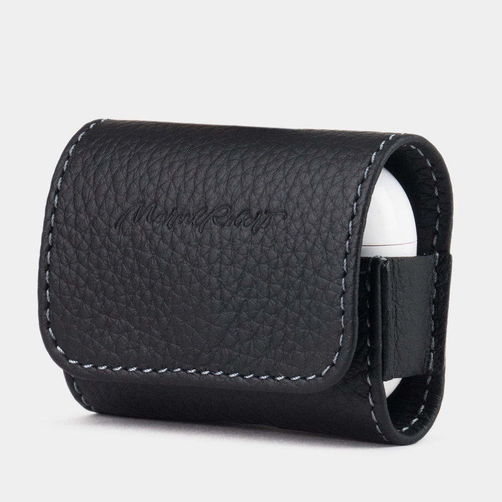 Чехол-держатель кожаный для наушников Grand Easy цвета черный