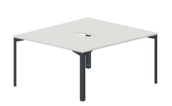 Составной стол на 2 рабочих места 138х156,6х75см (2 эргономичных выреза)