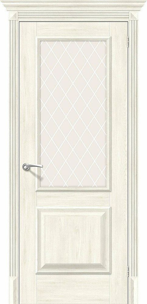 Дверь Классико-13 / Цвет Nordic Oak / Стекло White Сrystal / Двери Браво