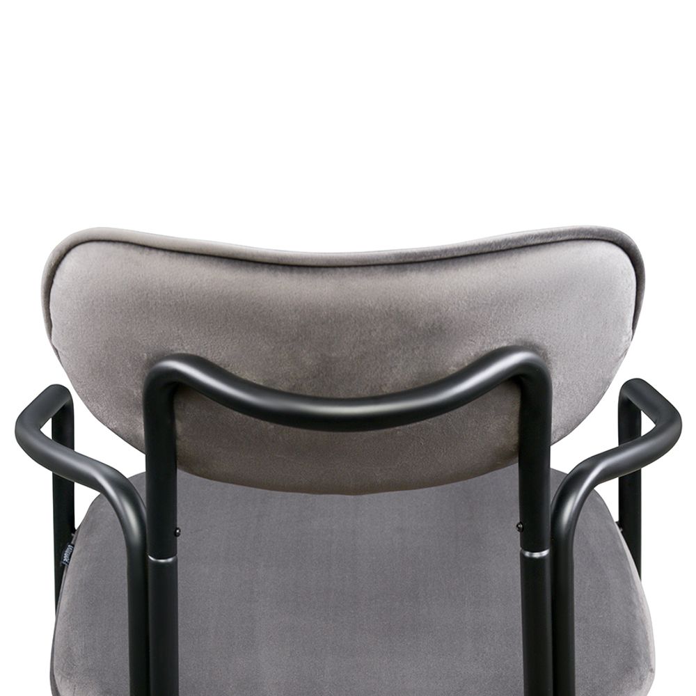 Стул Ror, Round, велюр, черный/серый