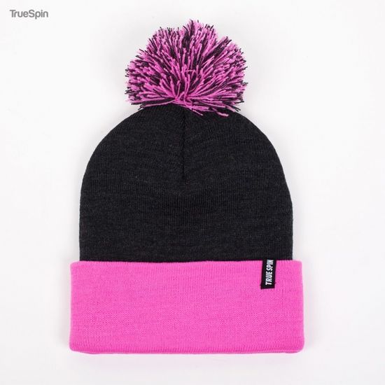 Шапка TRUESPIN NEON POM 2 TONE DARK GREY - NEON-PINK