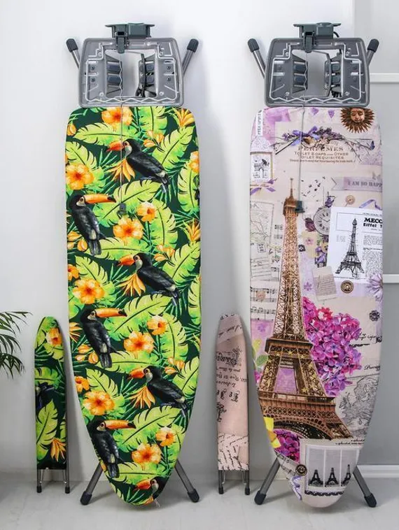 Доска гладильная Nika «Эльза де люкс», 122×40 см, металл, регулируемая высота до 93 см рисунок МИКС