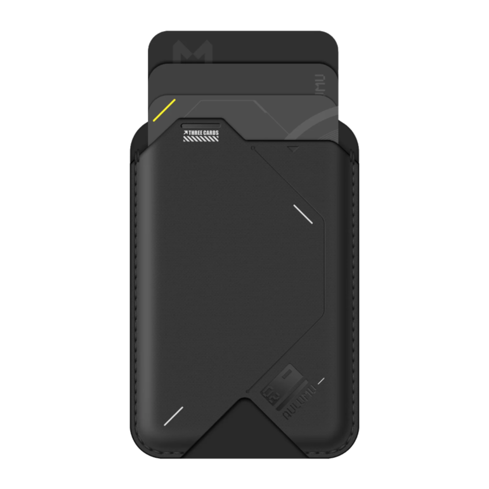 Чехол-бумажник MagSafe с подставкой Aulumu G02 Flip Wallet & Stand Гибридный картхолдер-бифолд в стиле киберпанк из термополиуретана и полиуретановой кожи. Вмещает до трёх карт