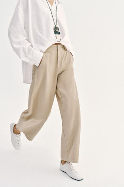 ZARA БРЮКИ BARREL, РЫЖЕВАТО-КОРИЧНЕВЫЙ