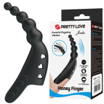 Черный вибратор на палец Jordin - 12,2 см.