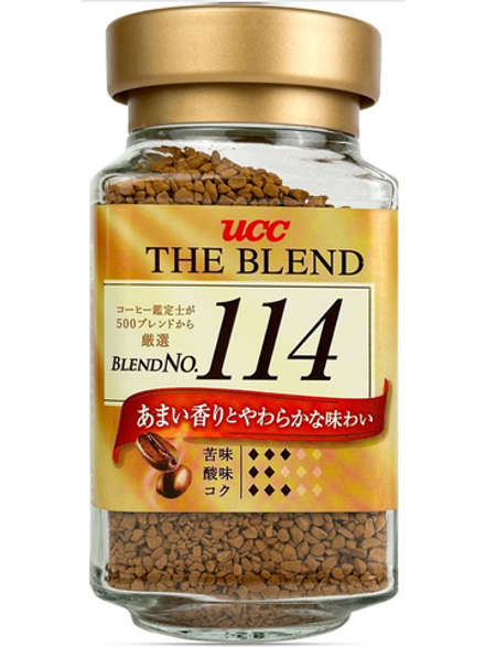 Кофе растворимый UCC коллекция №114 (мягкий), стеклянная банка,90 г, Япония