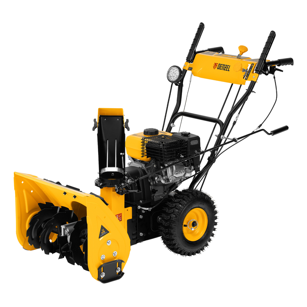 Гибридная снегоуборочная машина с функц. подметания SWB-800, 212 сс, руч. старт, 2 насадки// Denzel