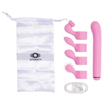 Розовый модульный вибратор-кролик 21,5см со сменными насадками Otouch Magic Stick S1 Plus Modular Rabbit Pink