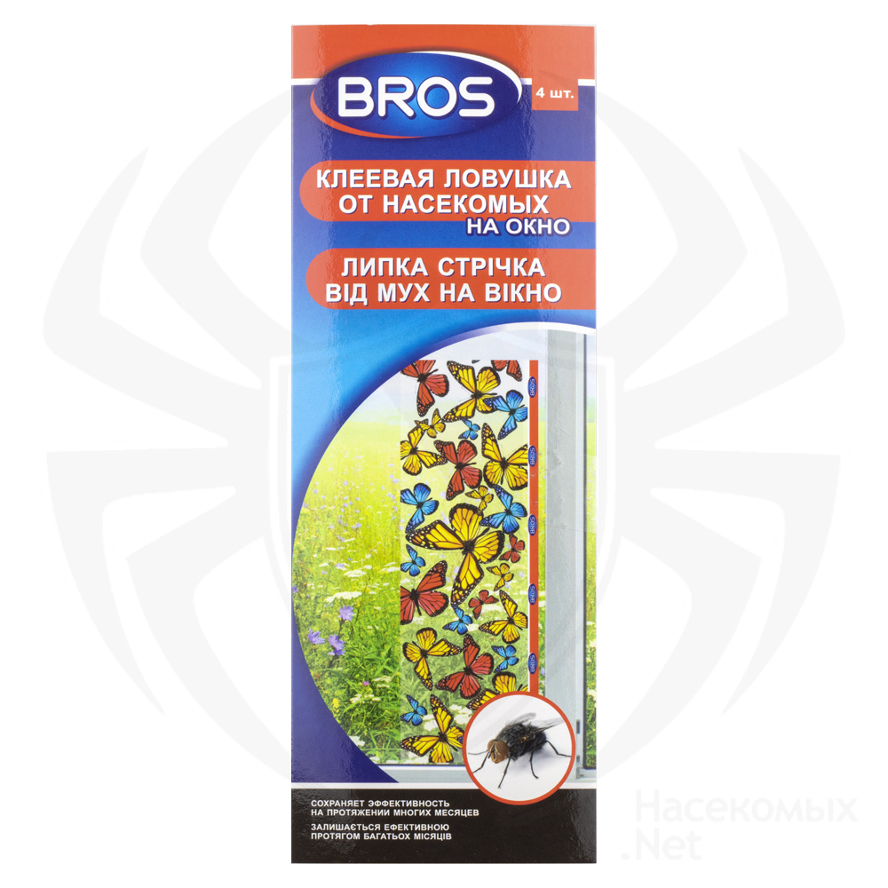 Полоска BROS от мух на окно 4шт