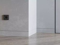 Скрытый плинтус усиленный Strong черный матовый, 3000x13,1x80 мм