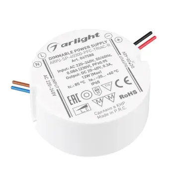 Блок питания 12W 20-40V 300mA IP65 ARPJ-SP-40300-PFC-TRIAC-R 047588 Arlight