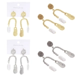 Серьги из гиппоалергенного сплава «АЛЕГРО», цвет серебро и золото, 6,5см