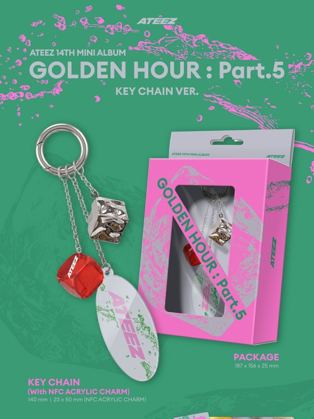 (ПРЕДЗАКАЗ) Альбом ATEEZ - GOLDEN HOUR : PART.5 14th Mini Album KEY CHAIN Version