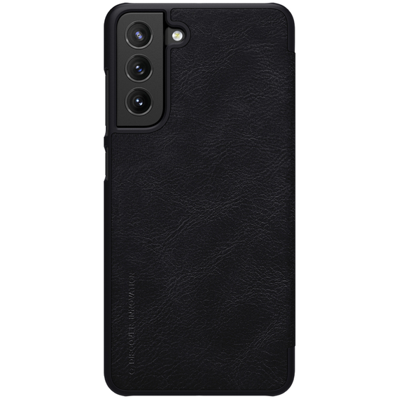Кожаный чехол книжка от Nillkin для Samsung Galaxy S21 FE 5G, черный цвет, серия Qin Leather