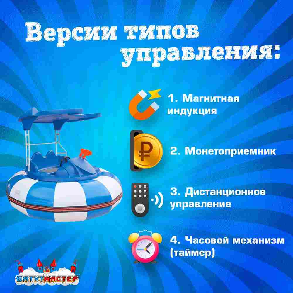 Электрическая бамперная лодка «Морская волна» 2+1, на часовом механизме