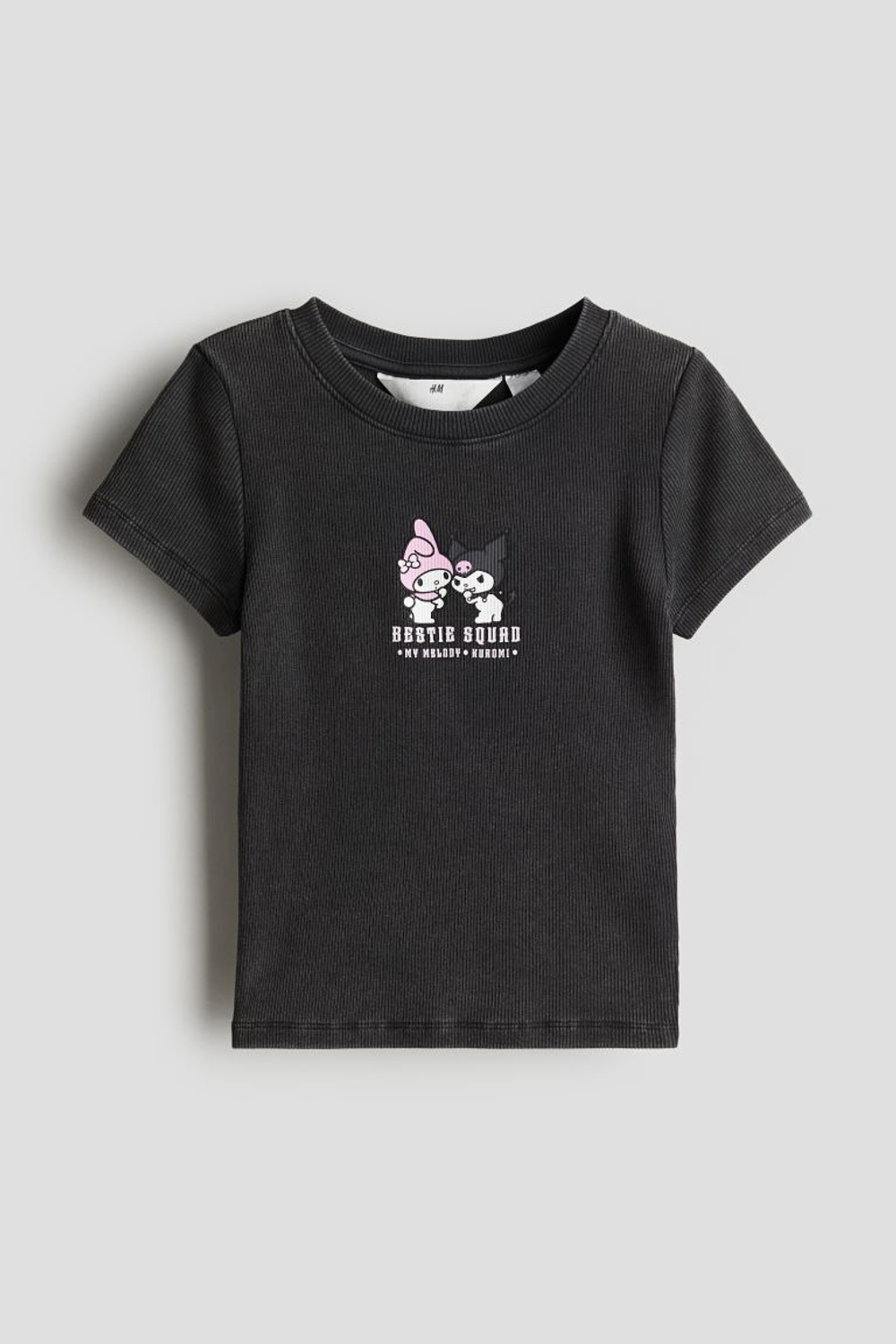 H&M Футболка с принтом, темно-серый