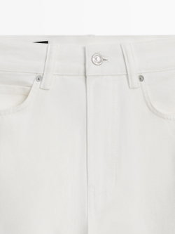 Massimo Dutti Джинсы с высокой талией и расклешенным кроем, белый