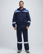 Костюм Нейч-2 СОП с капюшоном К. (тк.Смесовая,210) п/к, т.синий/васильковый