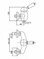 Cмеситель для душа Cezares VINTAGE-DM-03/24-Sw золото 24 карат