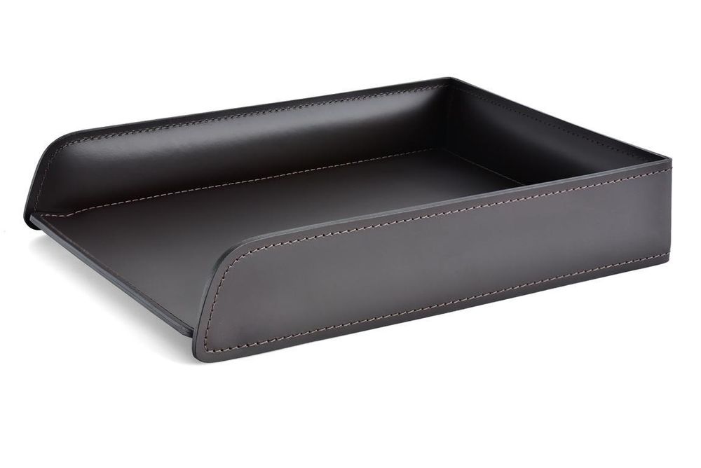 Лоток А4 горизонтальный кожа цветШОКОЛАД