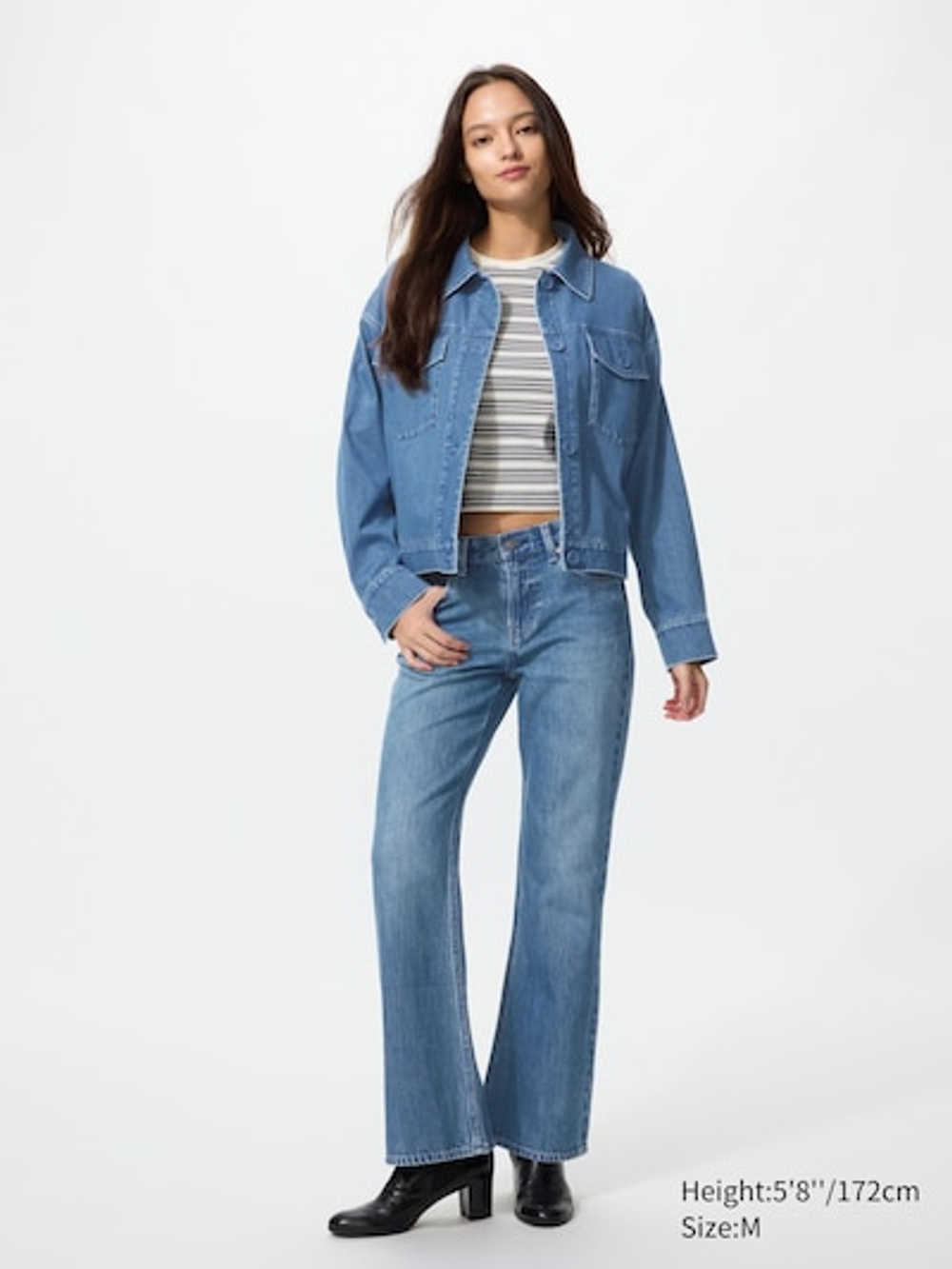 UNIQLO Свободная джинсовая куртка, синий