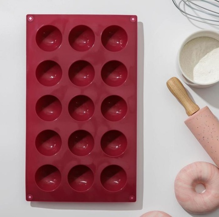 Форма для выпечки d=4см 29×17×2,2 см «Шар», 15 ячеек (3,7×3,7×2,2 см)