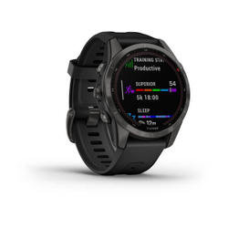 часы Garmin Fenix 7X Sapphire Solar титановый черный DLC с силиконовым ремешком 51 мм (010-02541-23)