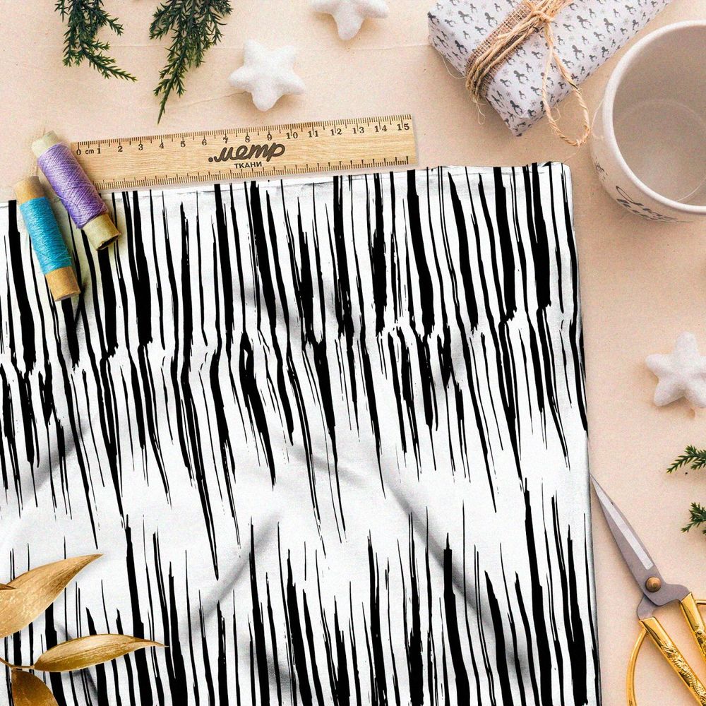 Ткань премиум бифлекс полосатый штрих жизни