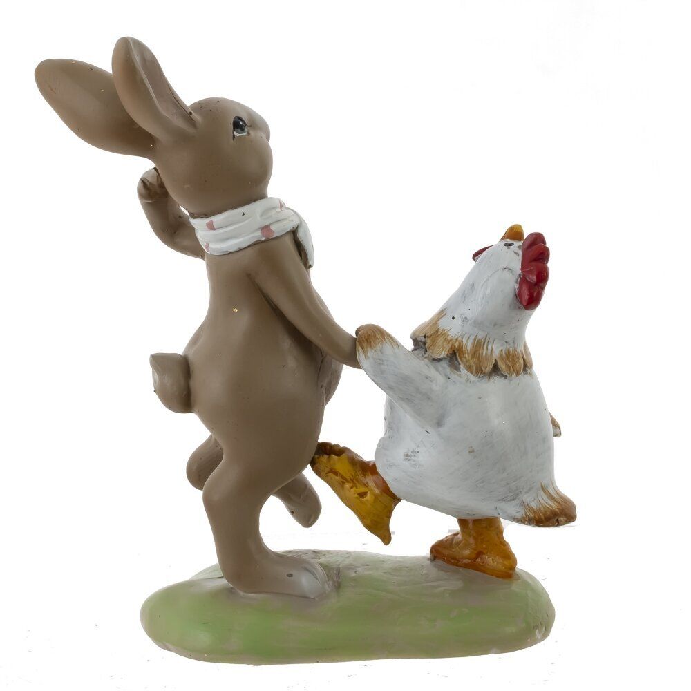 GAEM Фигурка декоративная "Заяц с курицей", L8 W4 H10,5 см