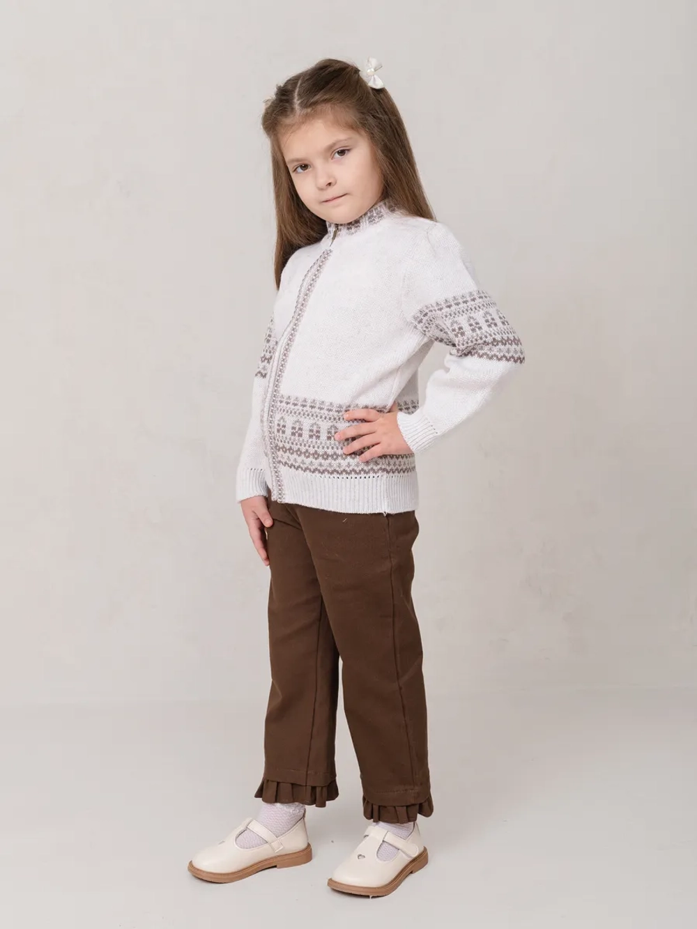 Кофта вязаная на молнии