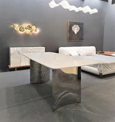 Стол Blevio 200х90 см, белый керамогранит