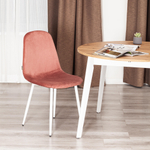 Стул BREEZE (mod. JSC-58) Велюр/металл , 44 х 53 х 86 см, Coral (коралловый) HLR44 / белый