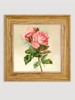 Картина настенная интерьерная в раме "под дерево" 26*26 см