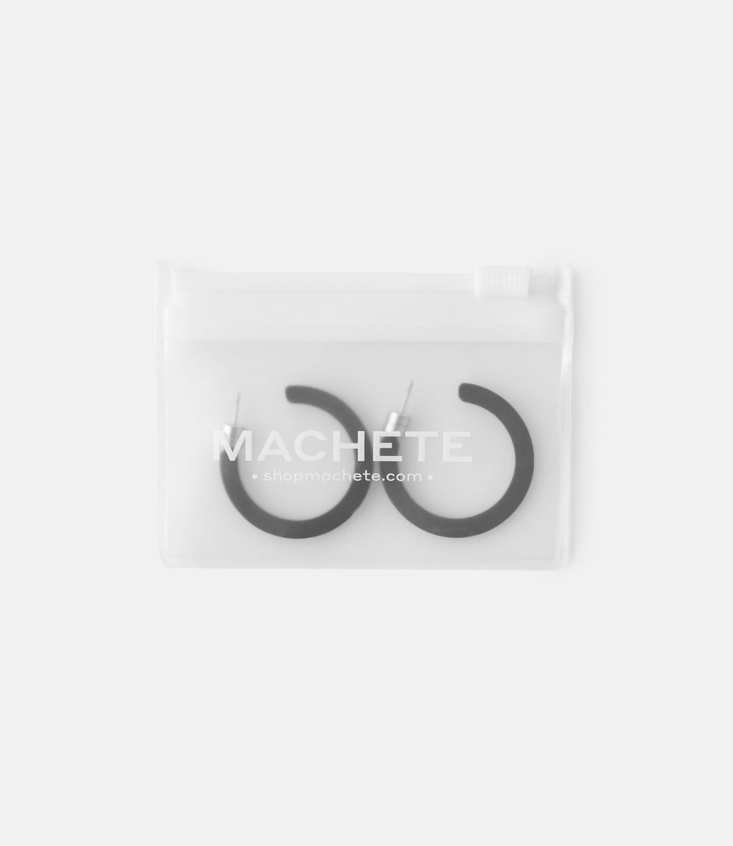 Machete Mini Hoops in Black Matte — серьги из ацетата