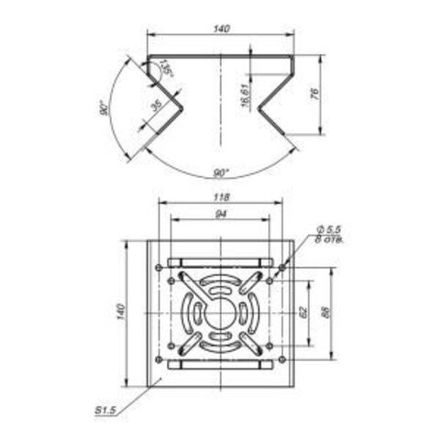Кронштейн универсальный для видеокамер на столб/угол, черный