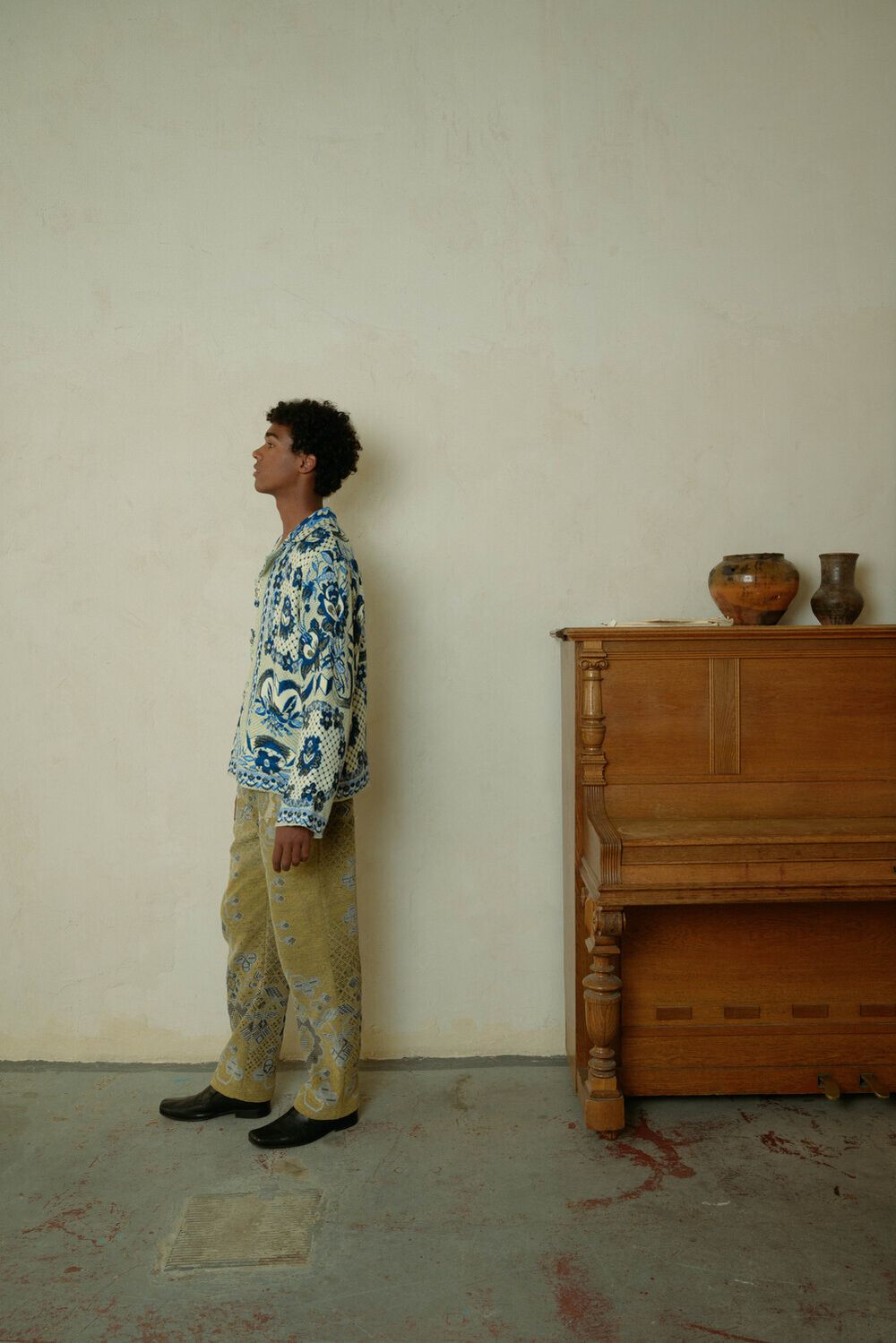 Куртка Soeurs с Желто-Синим Узором / Yellow Blue Pattern синяя