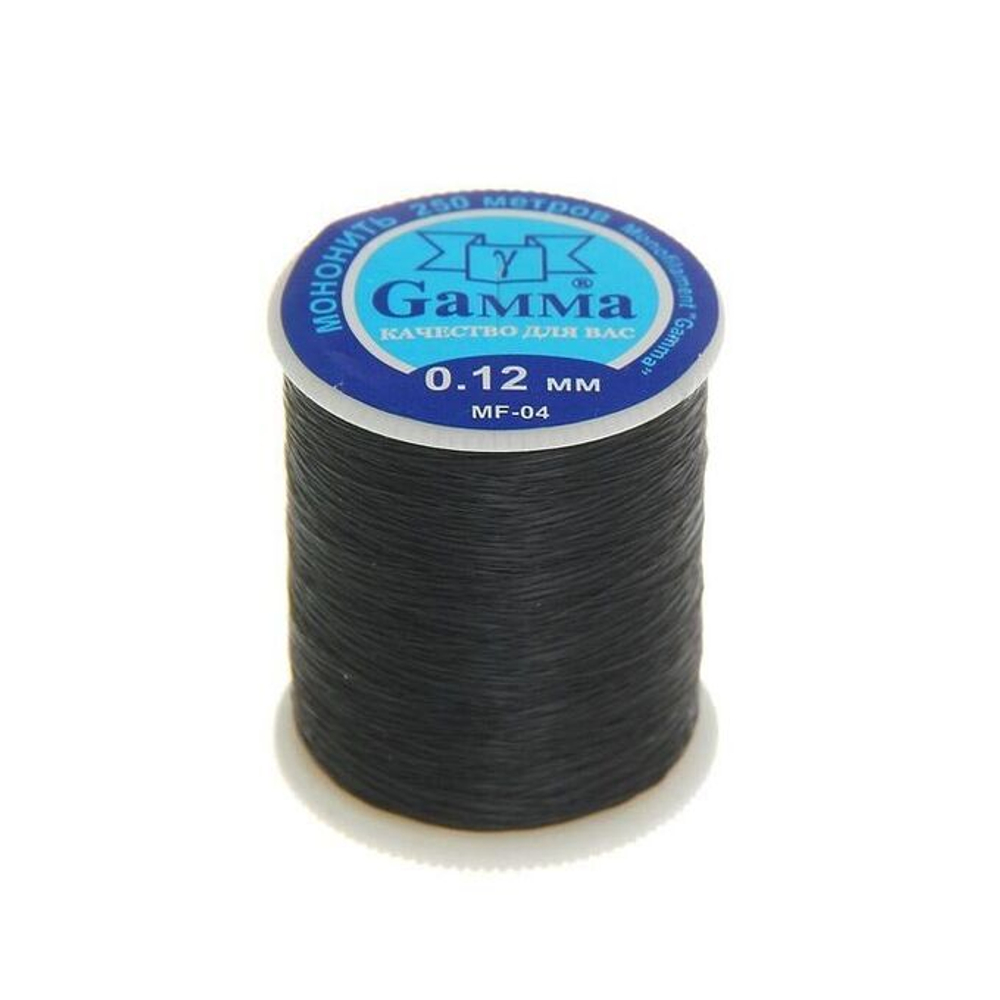 Мононить "Gamma", 0.12 мм, 100% нейлон, 250 м, цв.черный