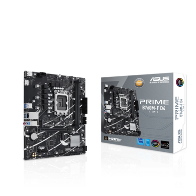 Сист.плата ASUS PRIME B760M-F, B760,  1700, 2xDDR5, PCI-E x16, PCI-E x1, 2xM2, SATA, DP, HDMI, BOX