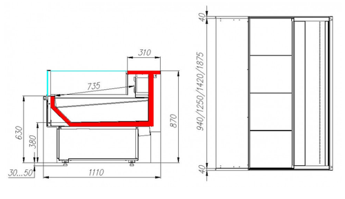 Холодильная витрина CARBOMA BAVARIA 2 GC110 SP 1,5-2 0011-9006 рыба на льду
